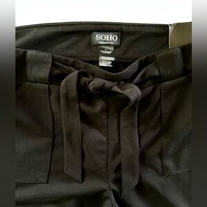 SOHO Black High-Waisted Paperbag Pants w/ Belt – Size L